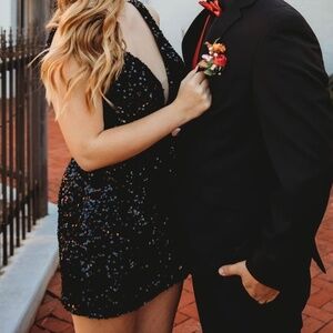 Short Black Sherri Hill Bodycon Dress